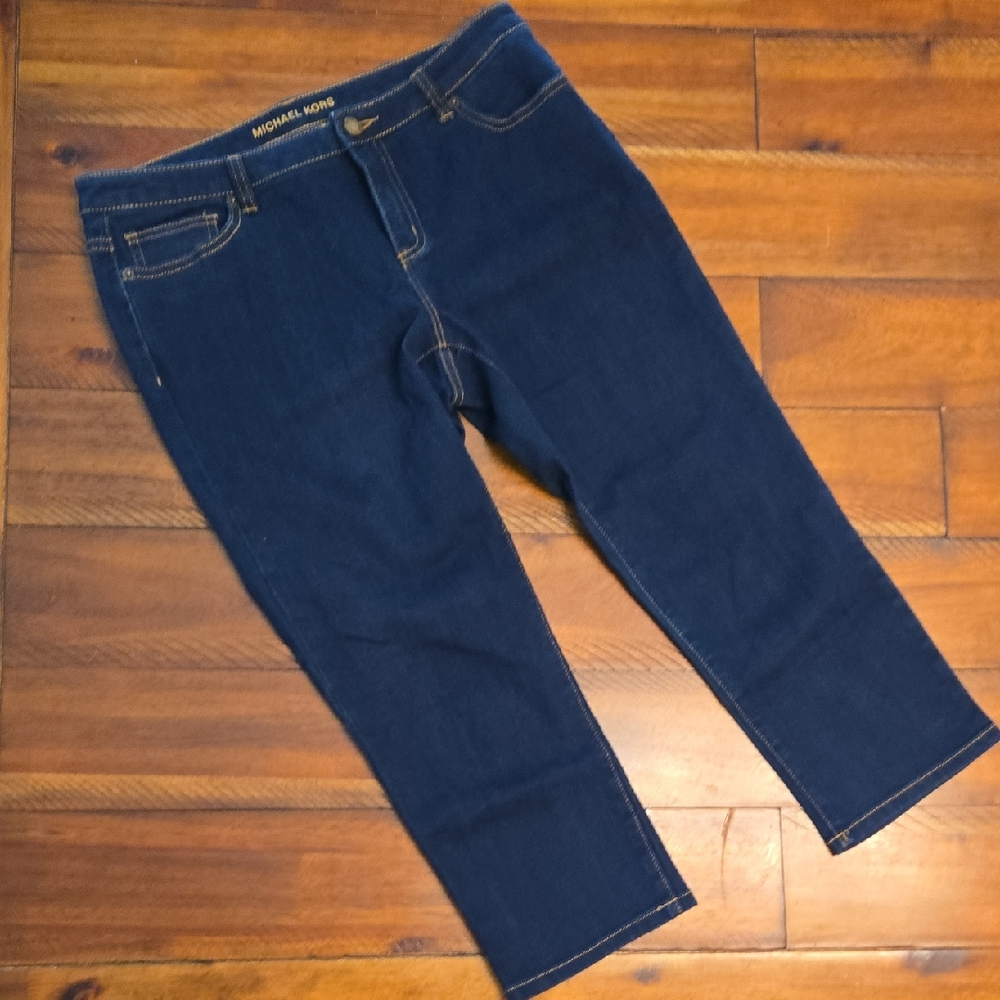 Michael Kors Women's Dark Blue Cropped Jeans